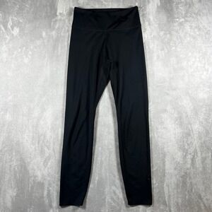 Nike One Dri-FIT Black Mid Rise Full Length Leggings Women's XS Logo Accent